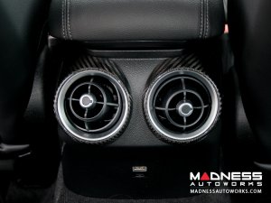 Alfa Romeo Giulia Interior Air Vent Cover Trim Kit - Carbon Fiber - Front + Rear - Set of 4 